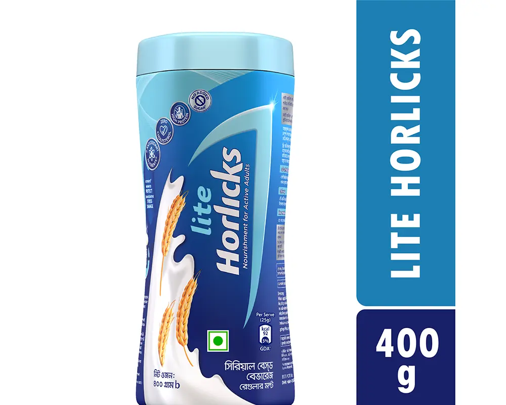 Horlicks Lite 400gm (Jar) | Low Sugar Nutrition Drink